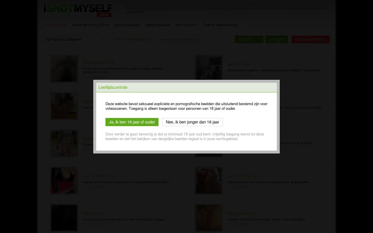 Screenshot of ishotmyself.nl