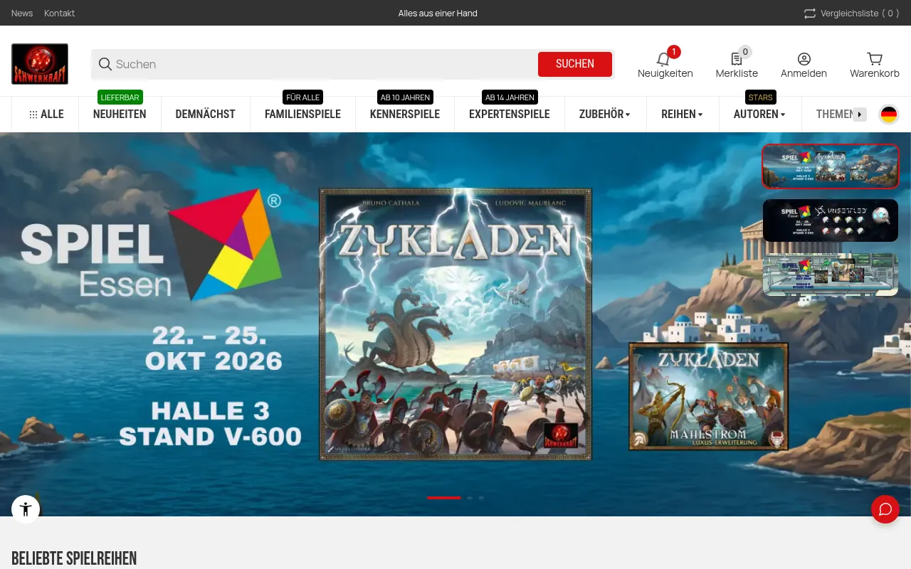 Screenshot of schwerkraft-verlag.de
