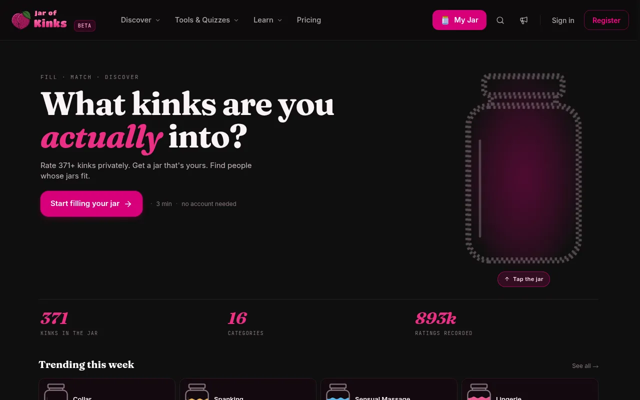 Screenshot of jarofkinks.com