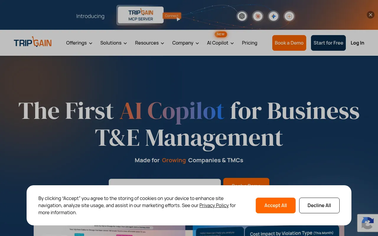 Screenshot of tripgain.com