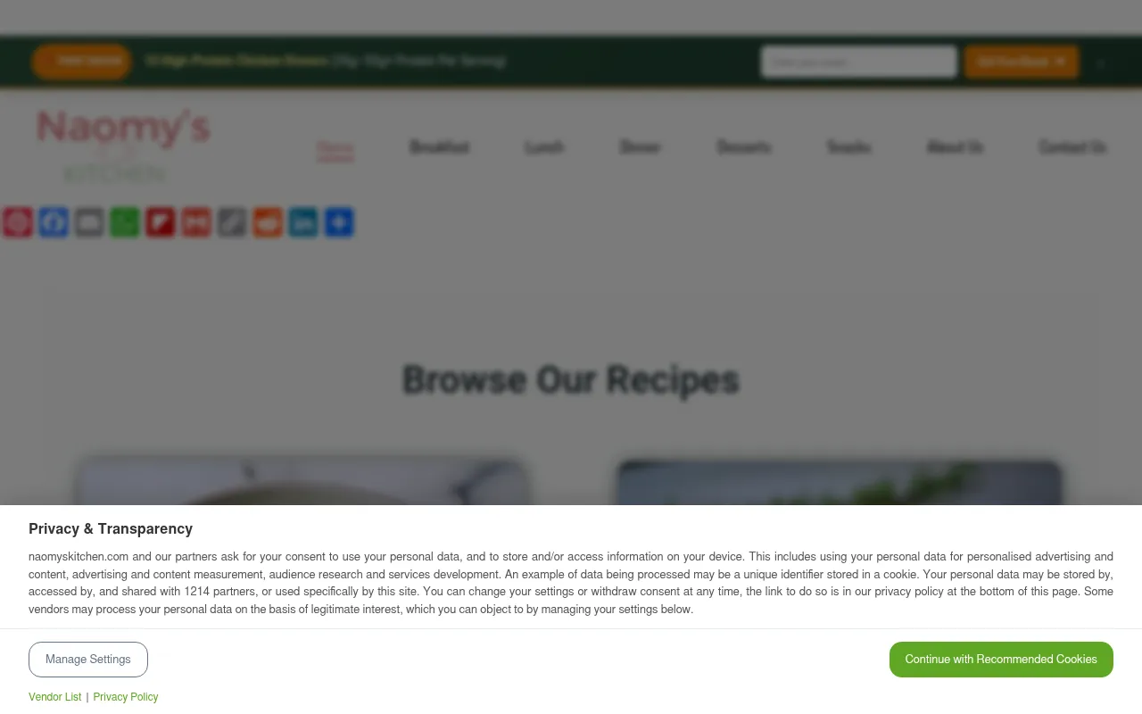 Screenshot of naomyskitchen.com