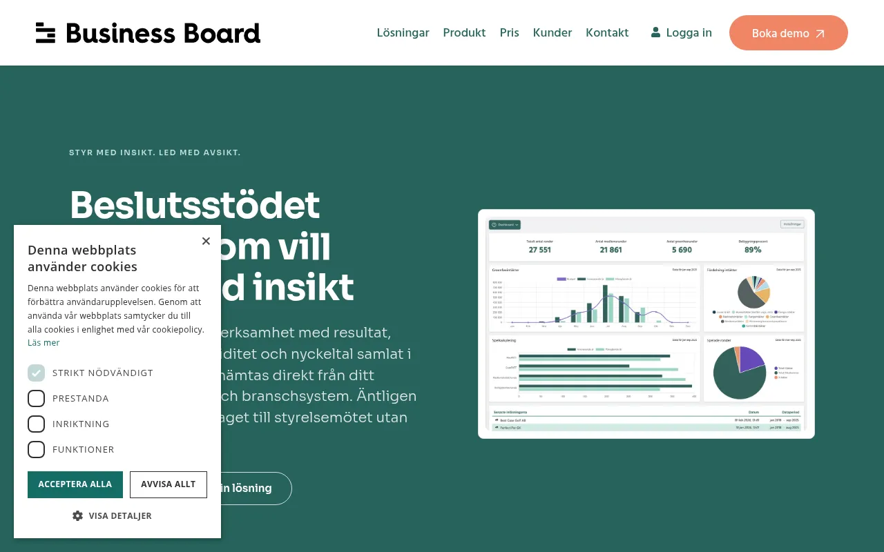 Screenshot of businessboard.se