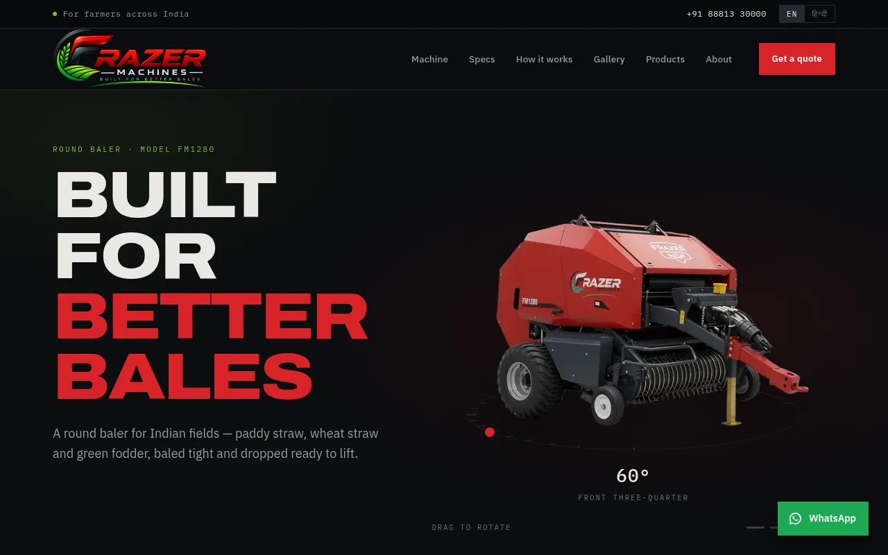 Screenshot of frazermachines.com