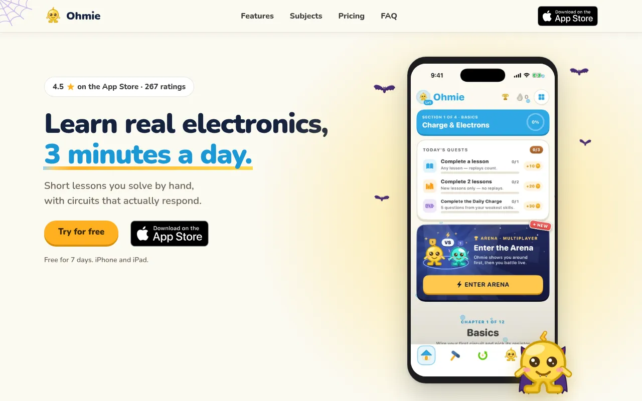 Screenshot of ohmie.io