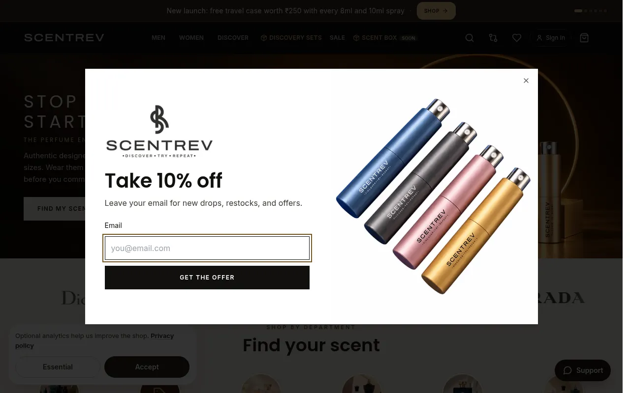 Screenshot of scentrev.com