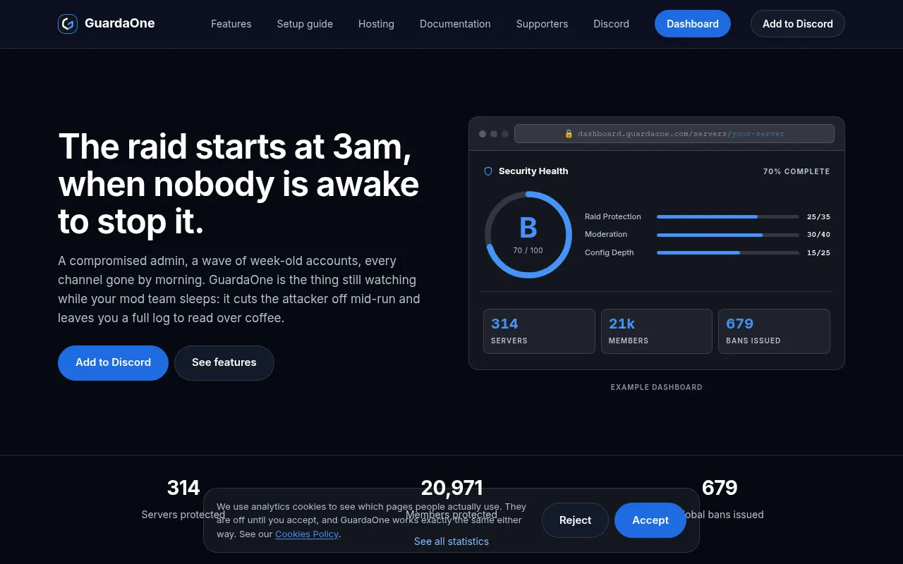 Screenshot of guardaone.com