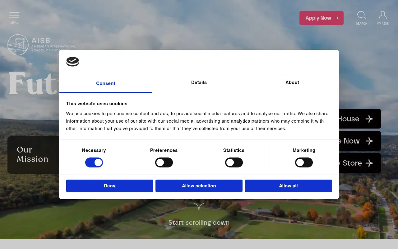 Screenshot of aisb.hu