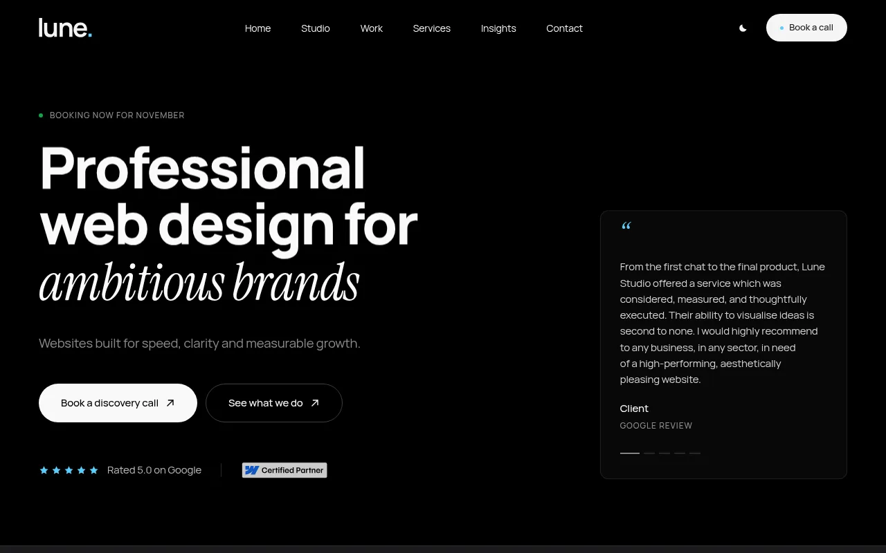 Screenshot of lune-studio.co.uk