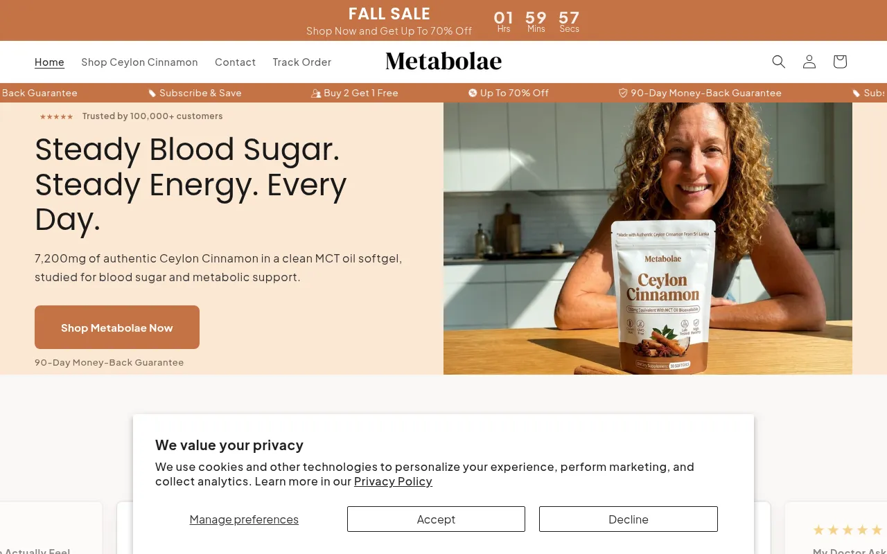 Screenshot of metabolae.com