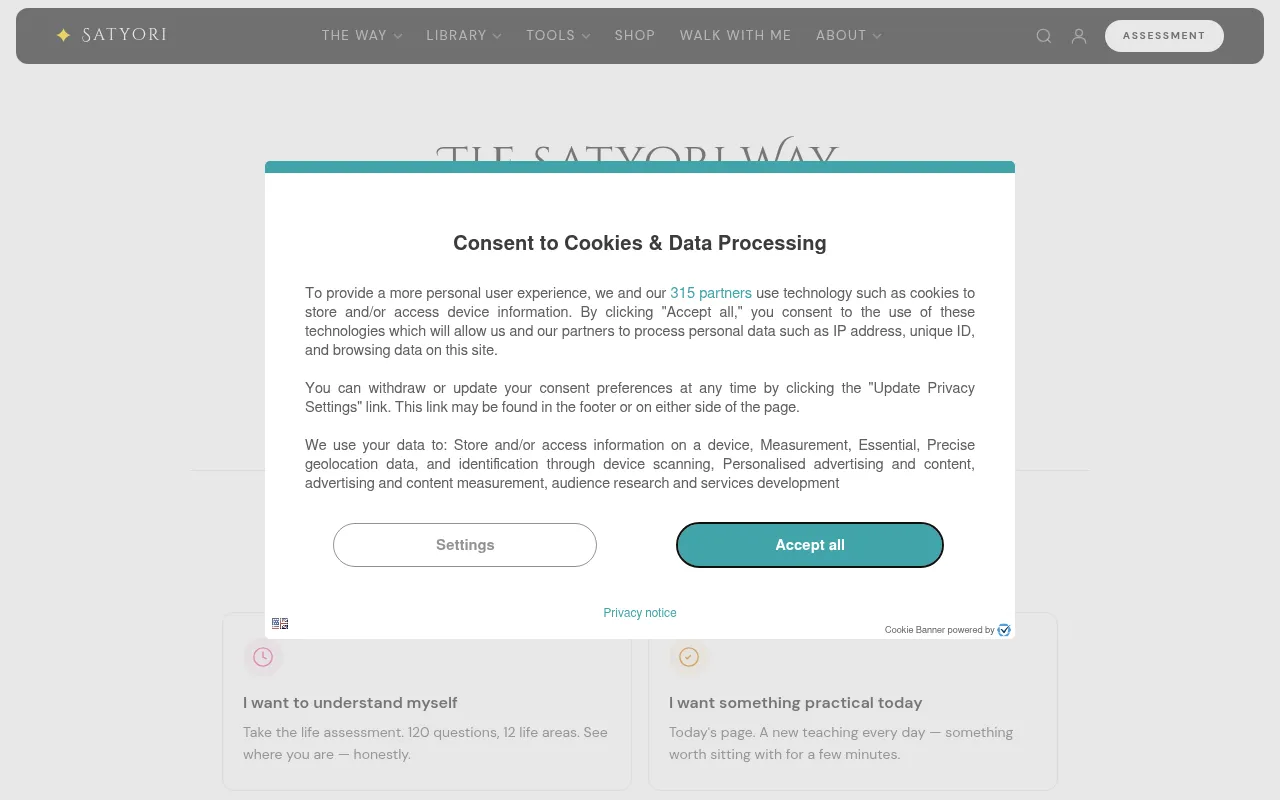 Screenshot of satyori.com