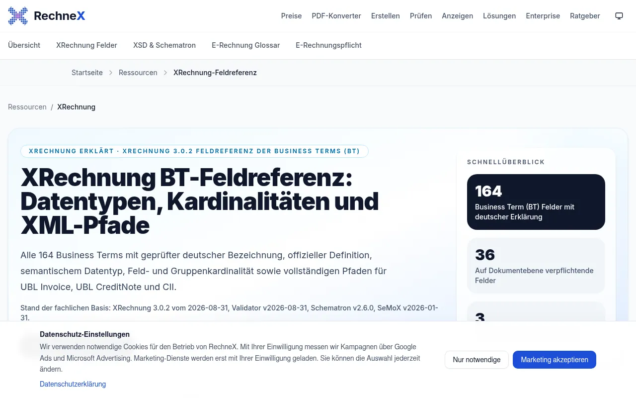Screenshot of rechnex.de