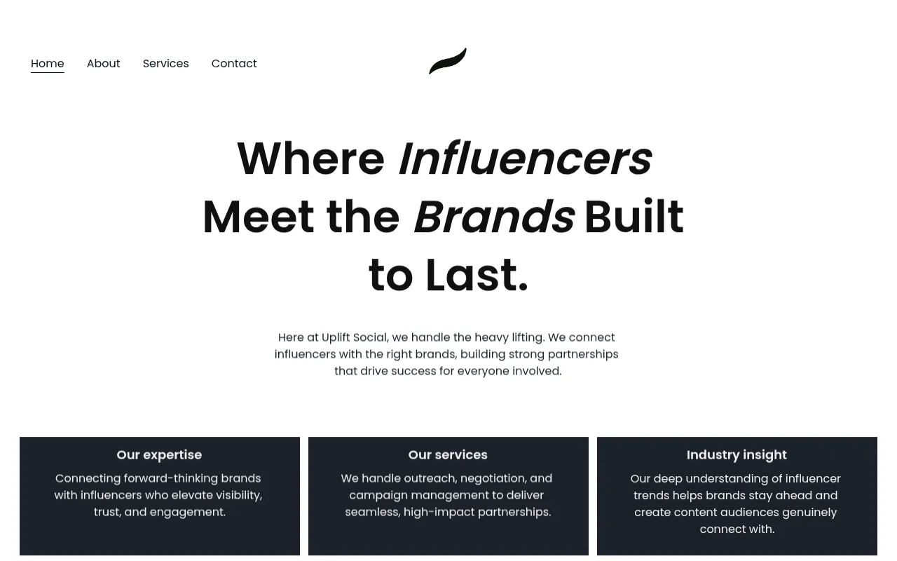 Screenshot of upliftsocial.co.uk
