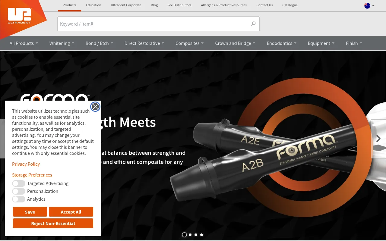 ultradent.com.au screenshot
