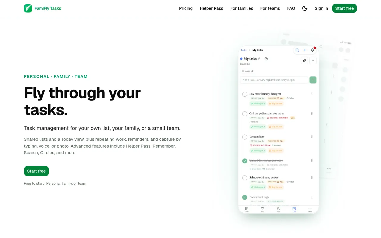 Screenshot of tasks.famifly.com