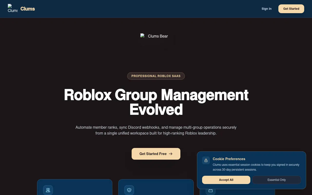 Screenshot of clums.cc
