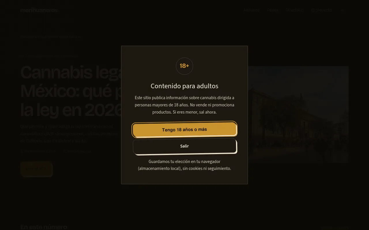 Screenshot of marihuaneros.com