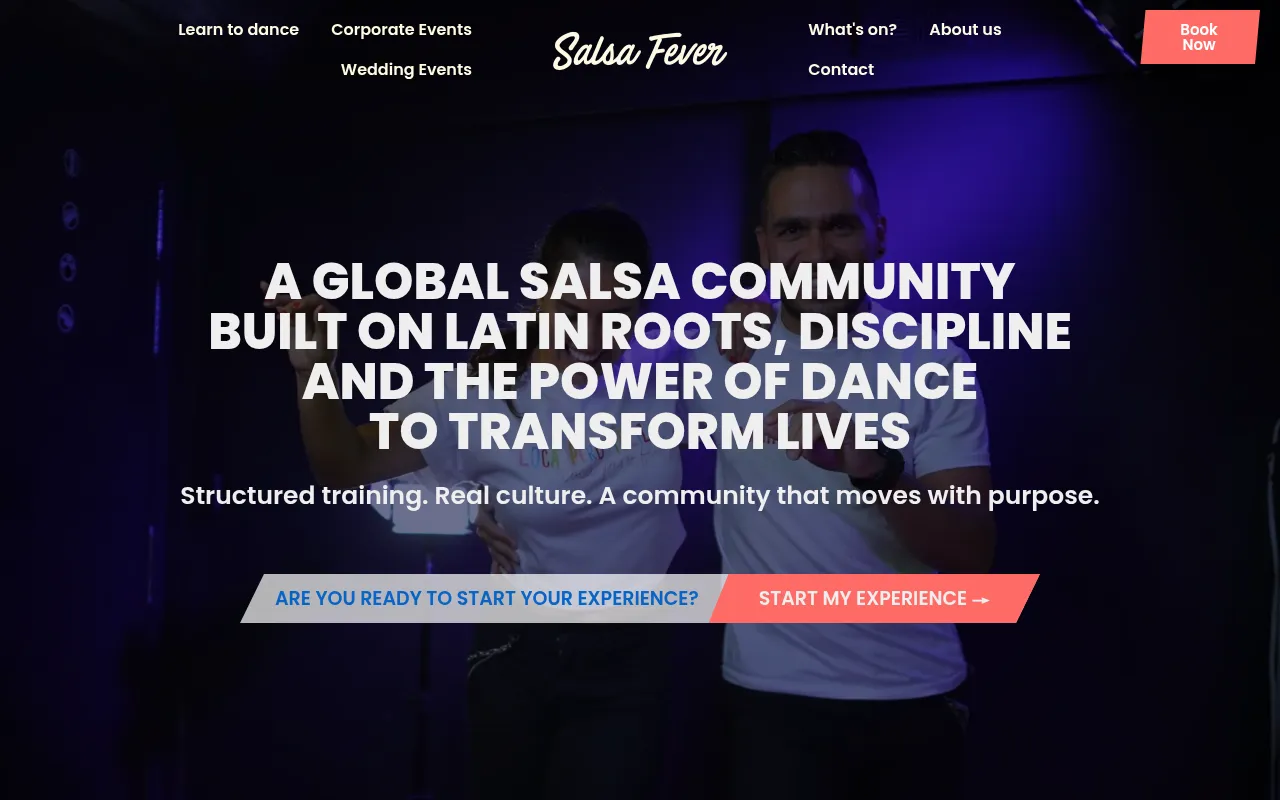 Screenshot of salsafever.com.au