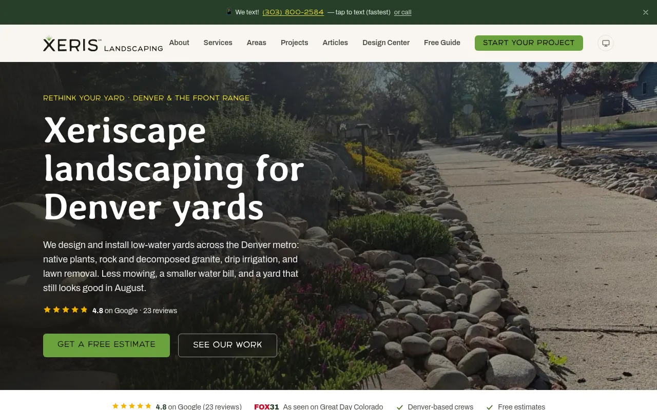 Screenshot of xerislandscaping.com
