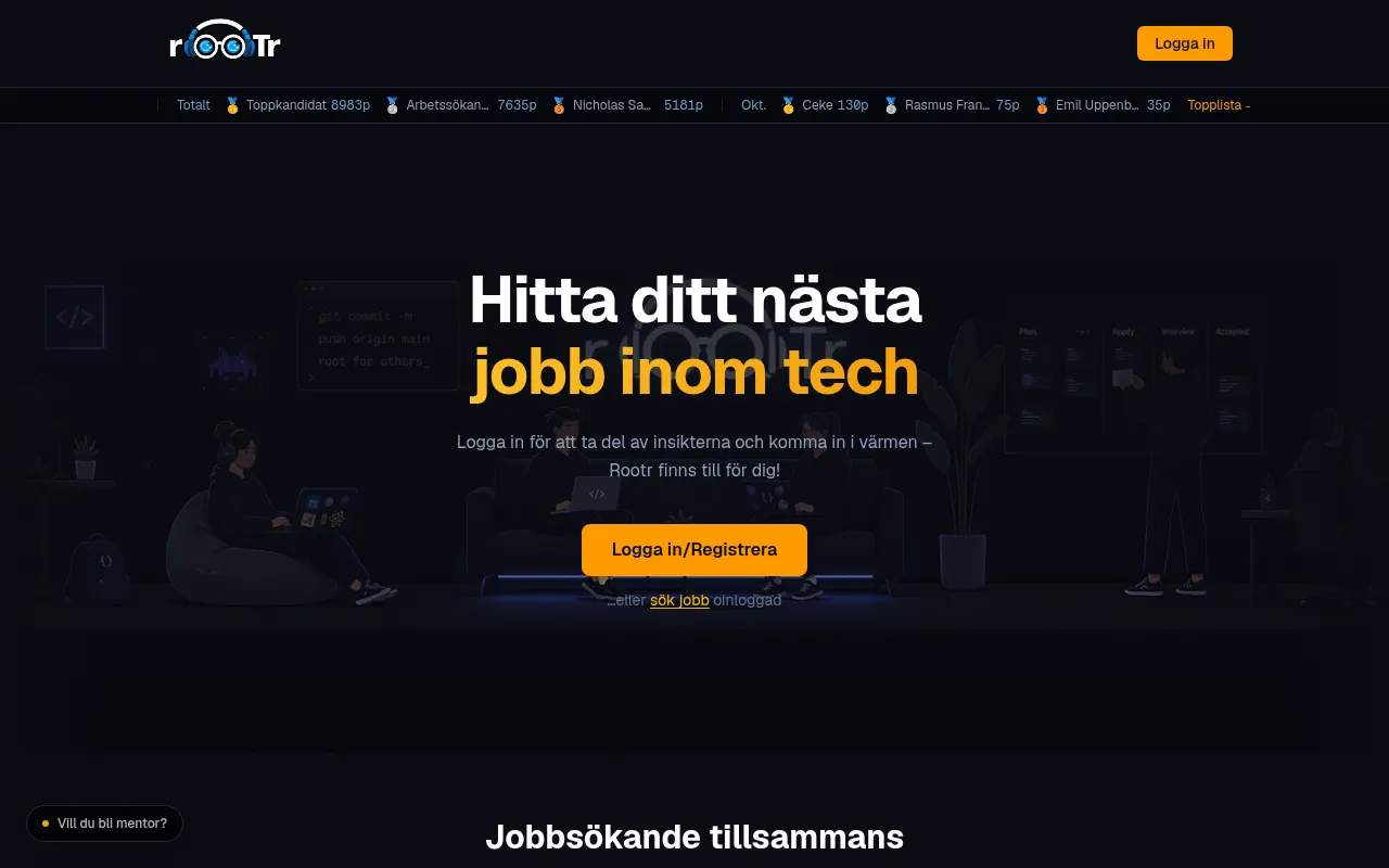 Screenshot of tech.rootr.se
