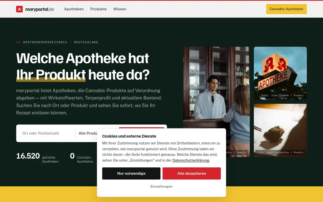 Screenshot of maryportal.de