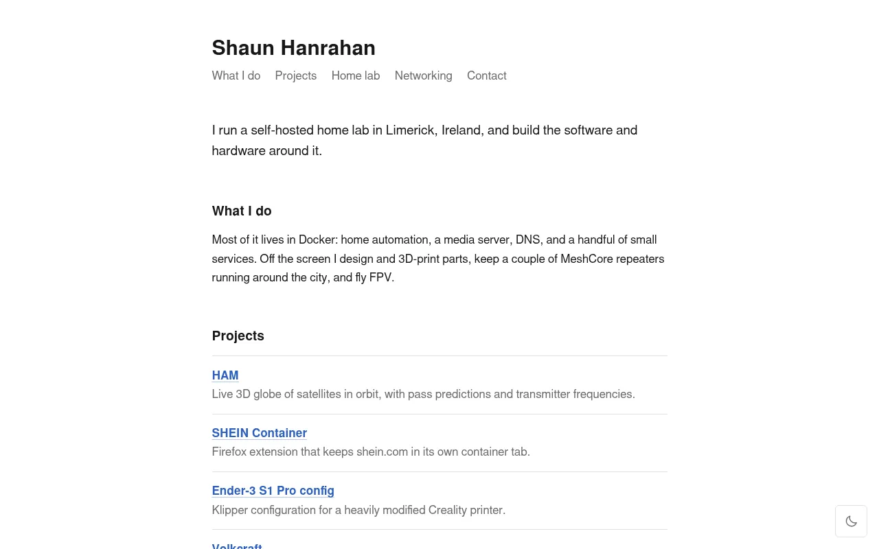 Screenshot of hanrahan.cloud