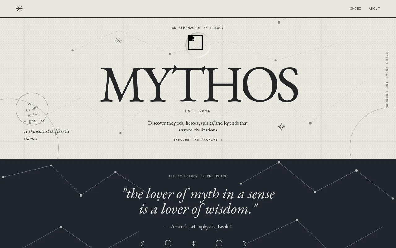 Screenshot of mythos-webpage.netlify.app