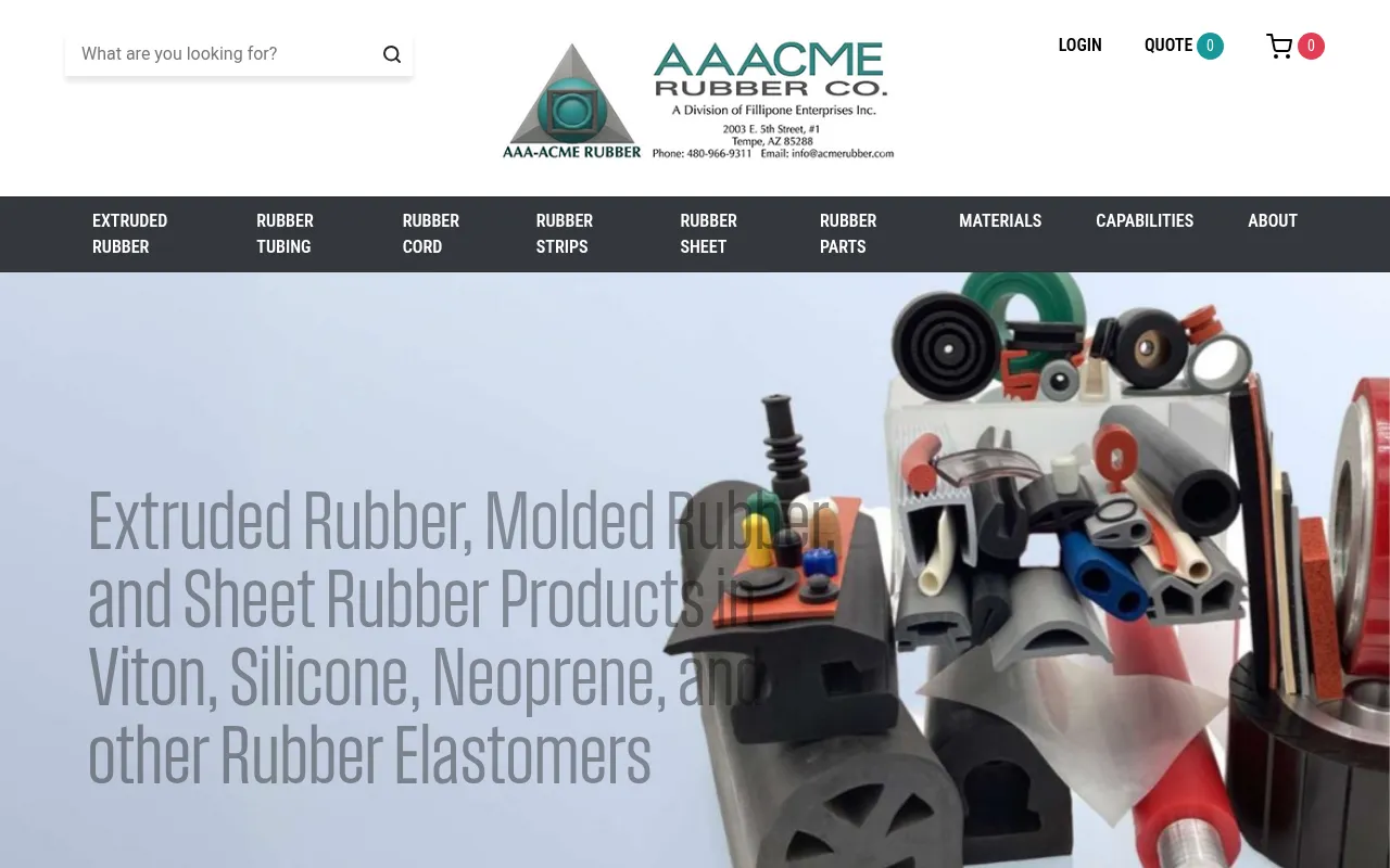 Screenshot of acmerubber.com