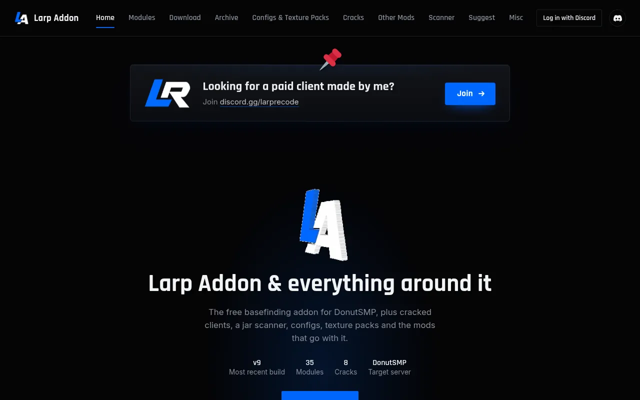 Screenshot of larpaddon.net