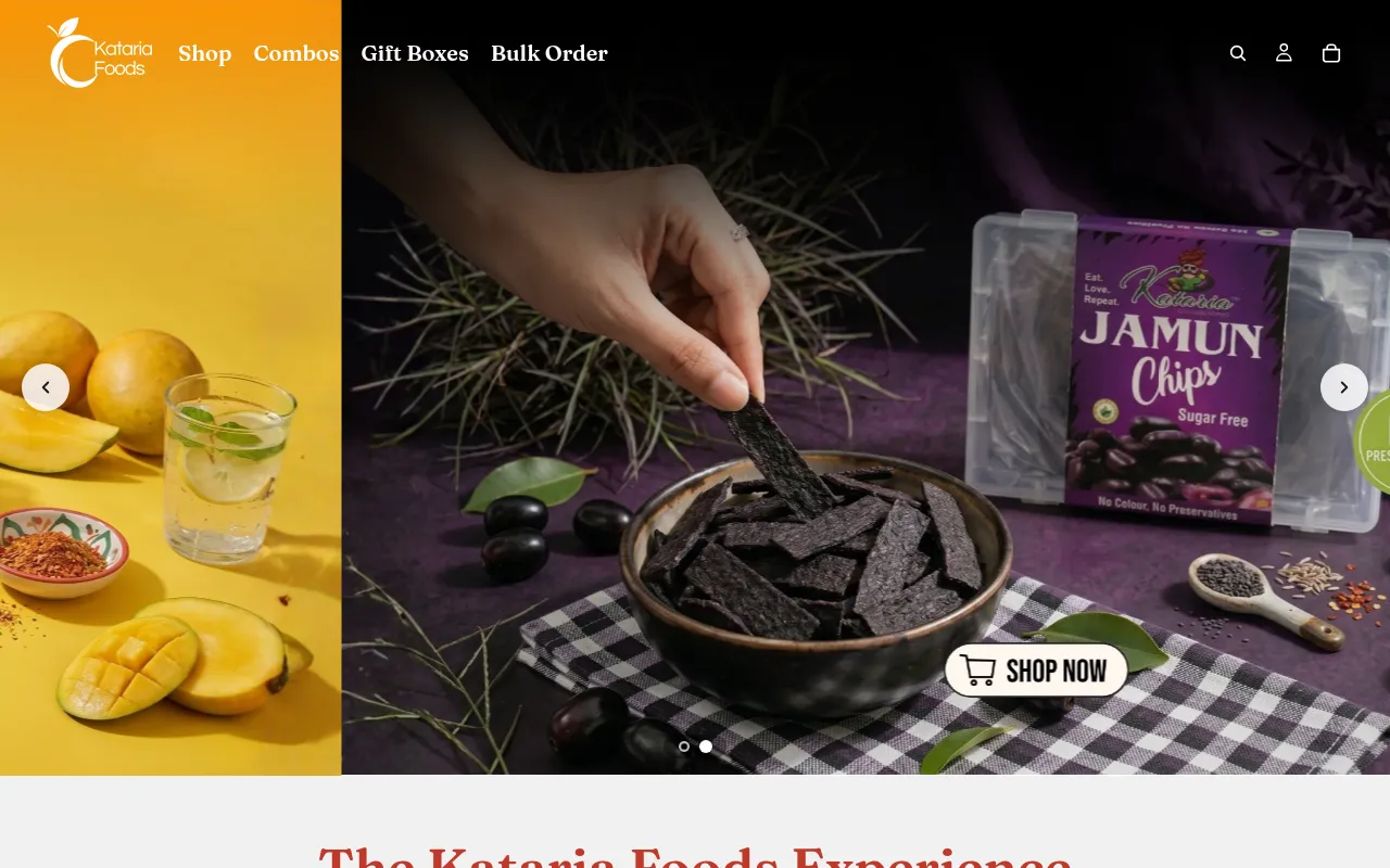 Screenshot of thekatariafoods.com