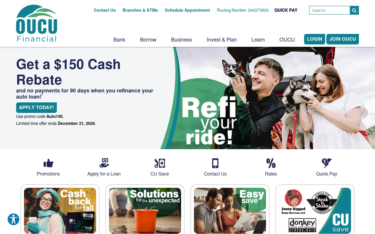 Screenshot of oucu.org