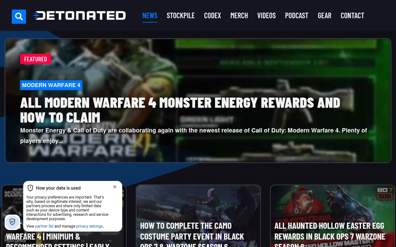 Screenshot of detonated.com