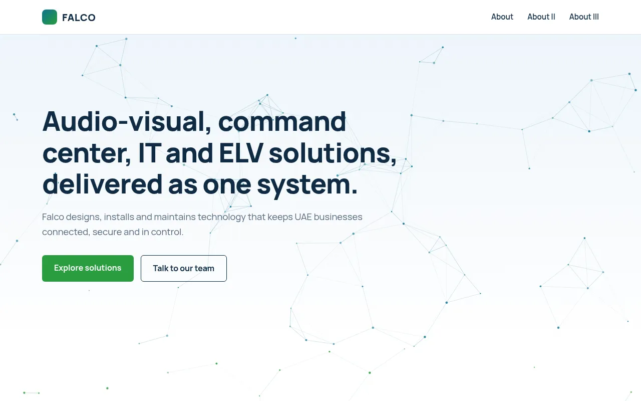 Screenshot of falcosolutions.prodigyconsultancyuae.com