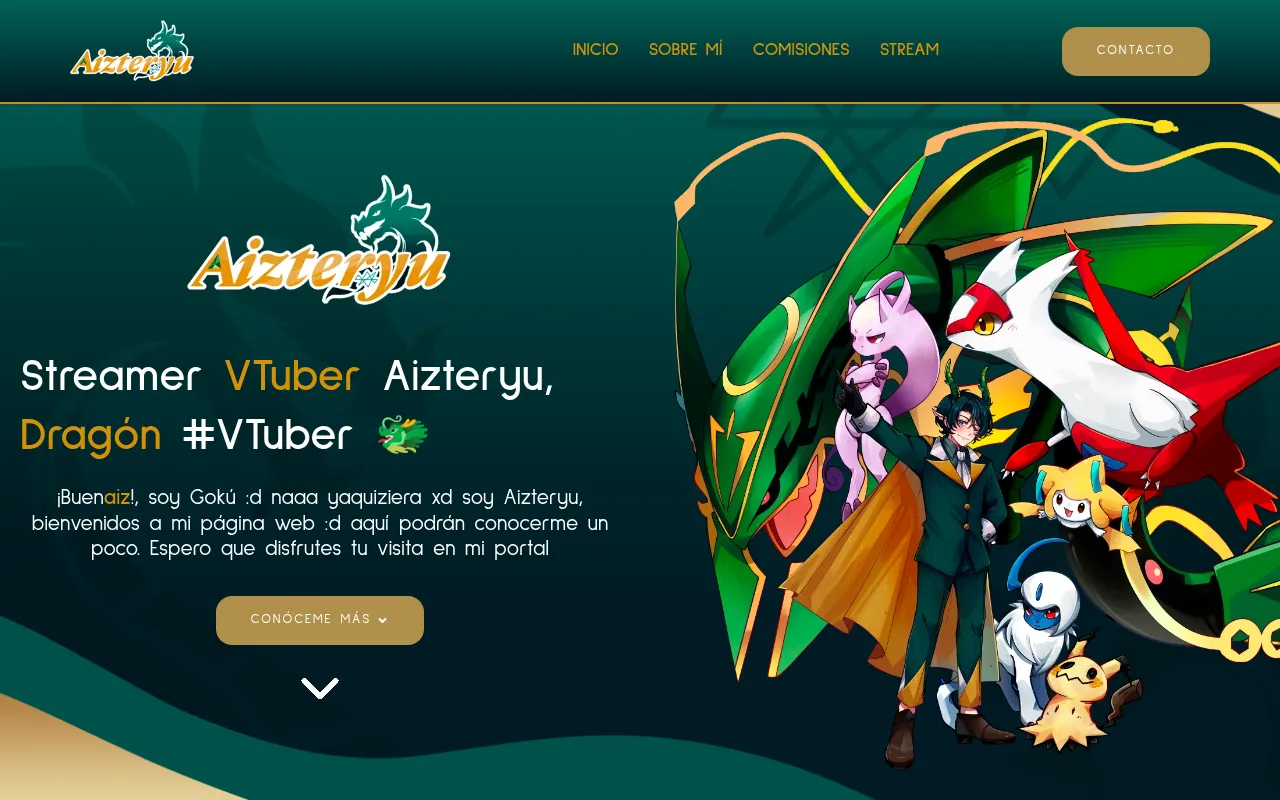 Screenshot of aizteryu.com