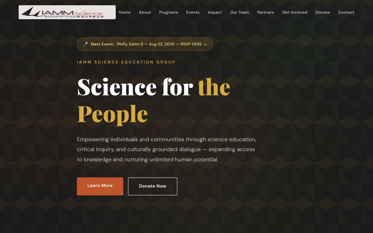 Screenshot of iammscience.com
