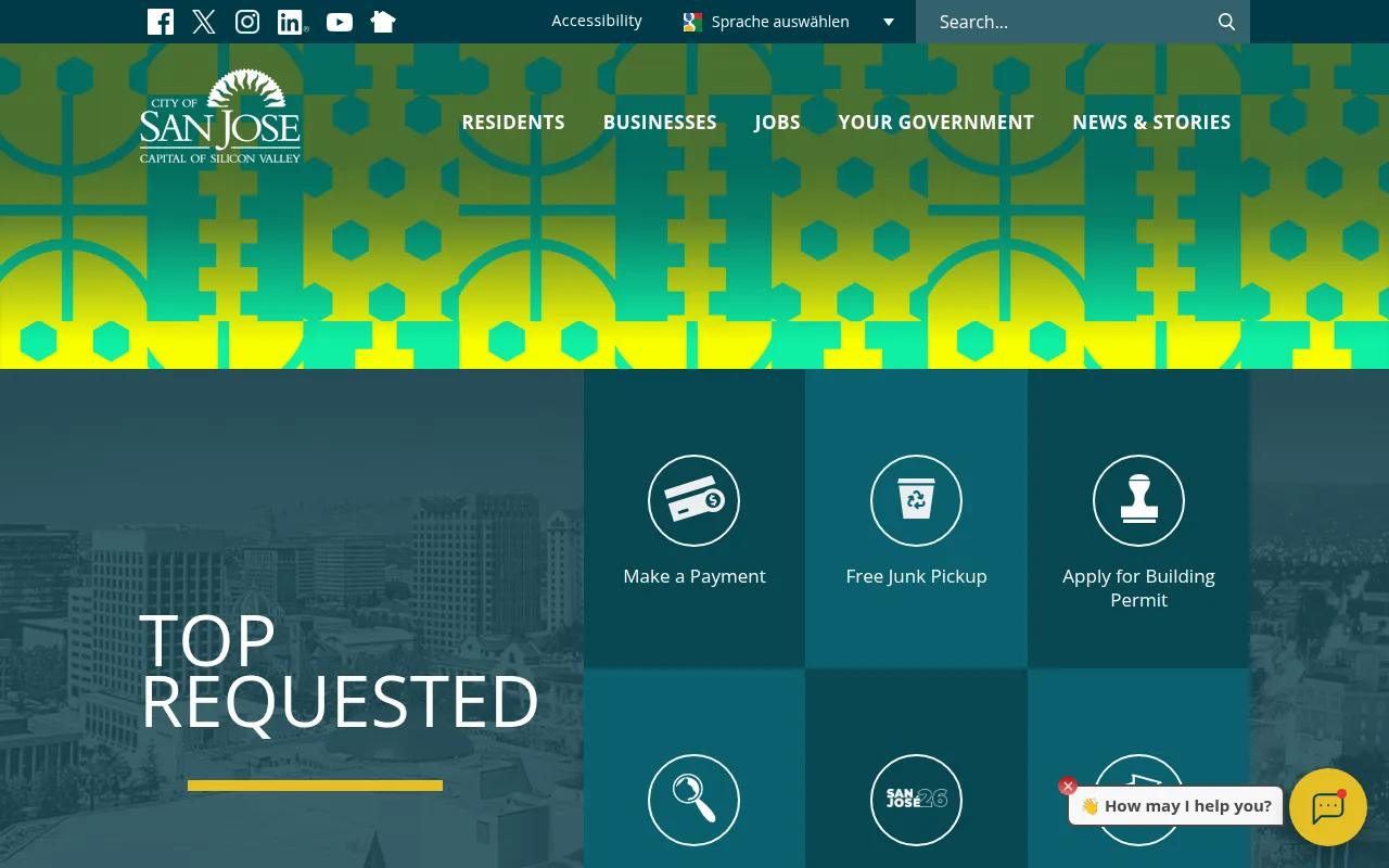 Screenshot of sanjoseca.gov
