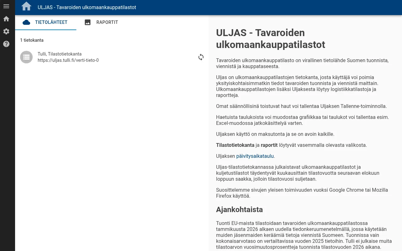 Screenshot of uljas.tulli.fi