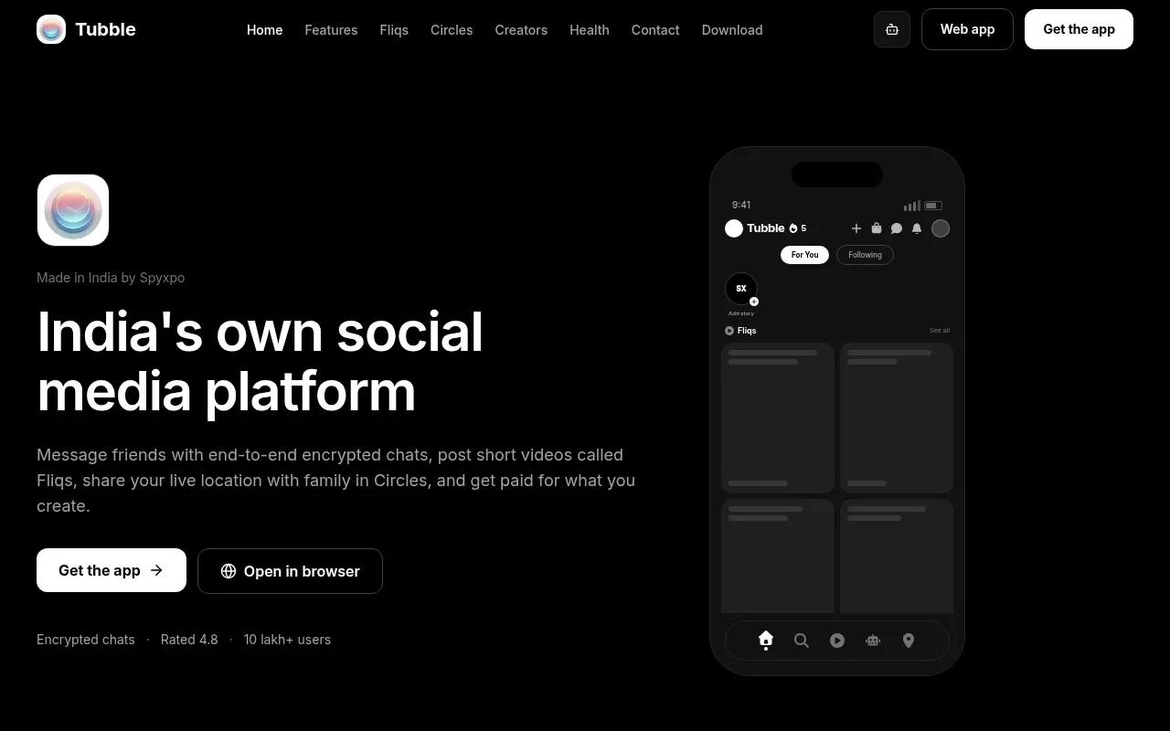Screenshot of tubble.app