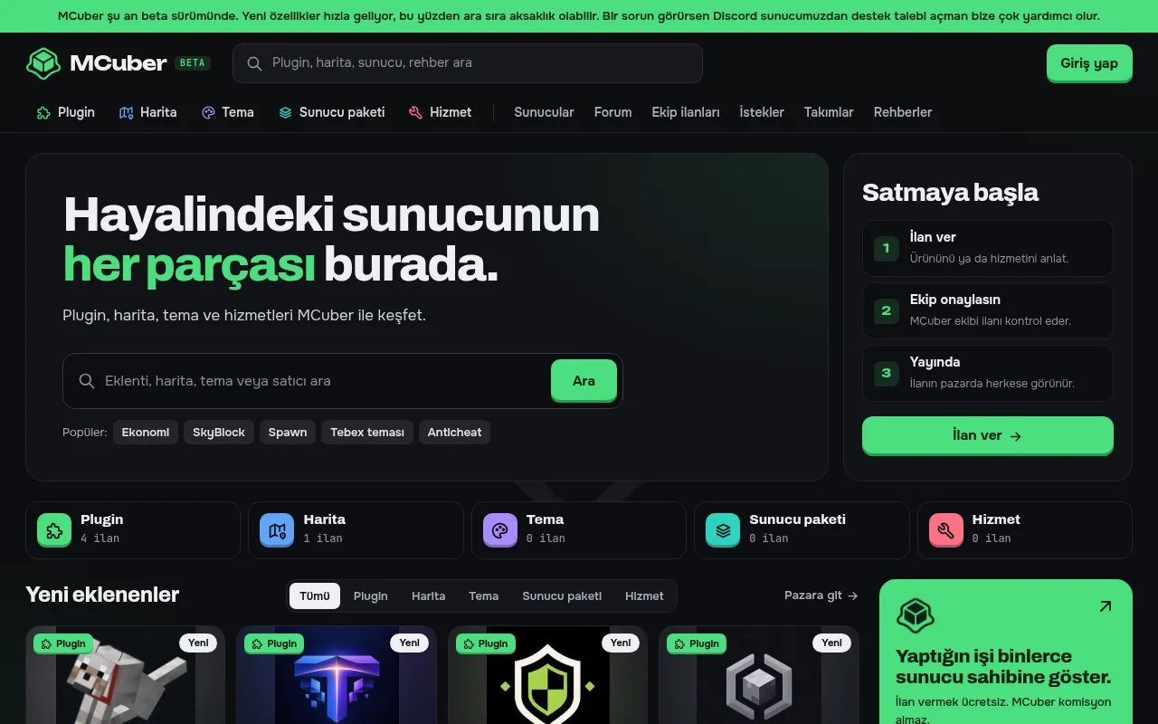 Screenshot of mcuber.net