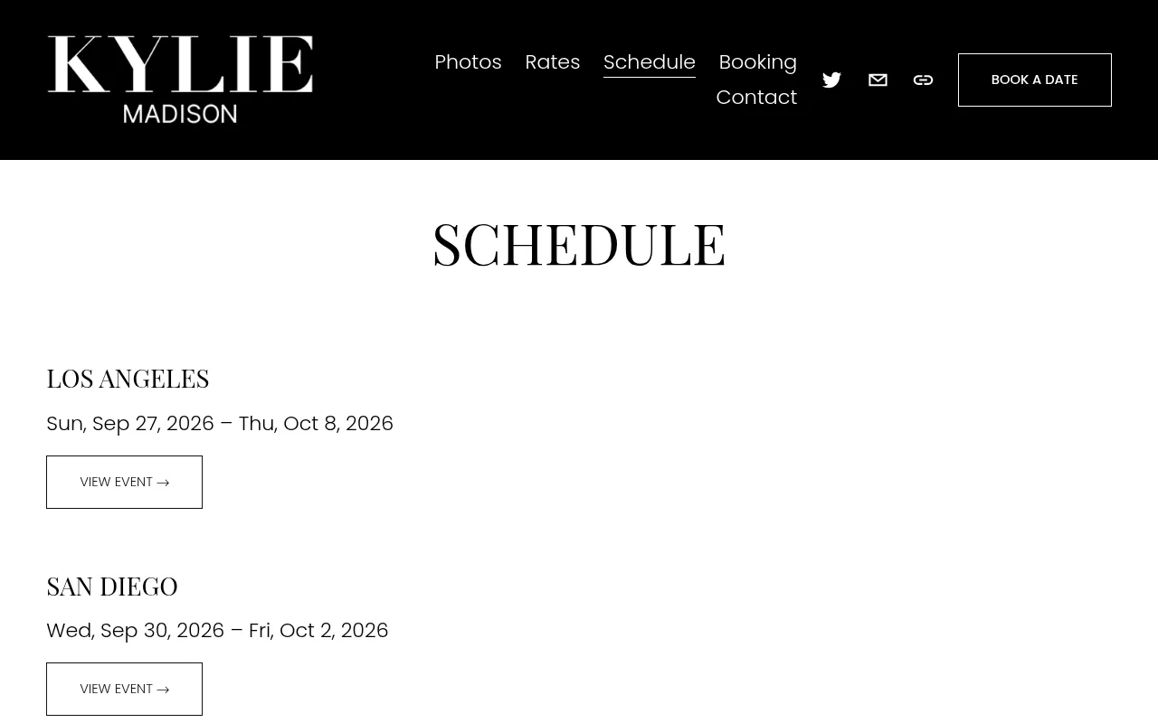 Screenshot of kylie-madison.com