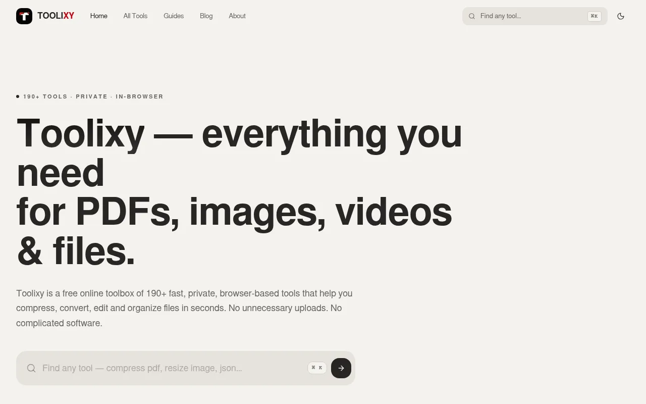 Screenshot of toolixy.online