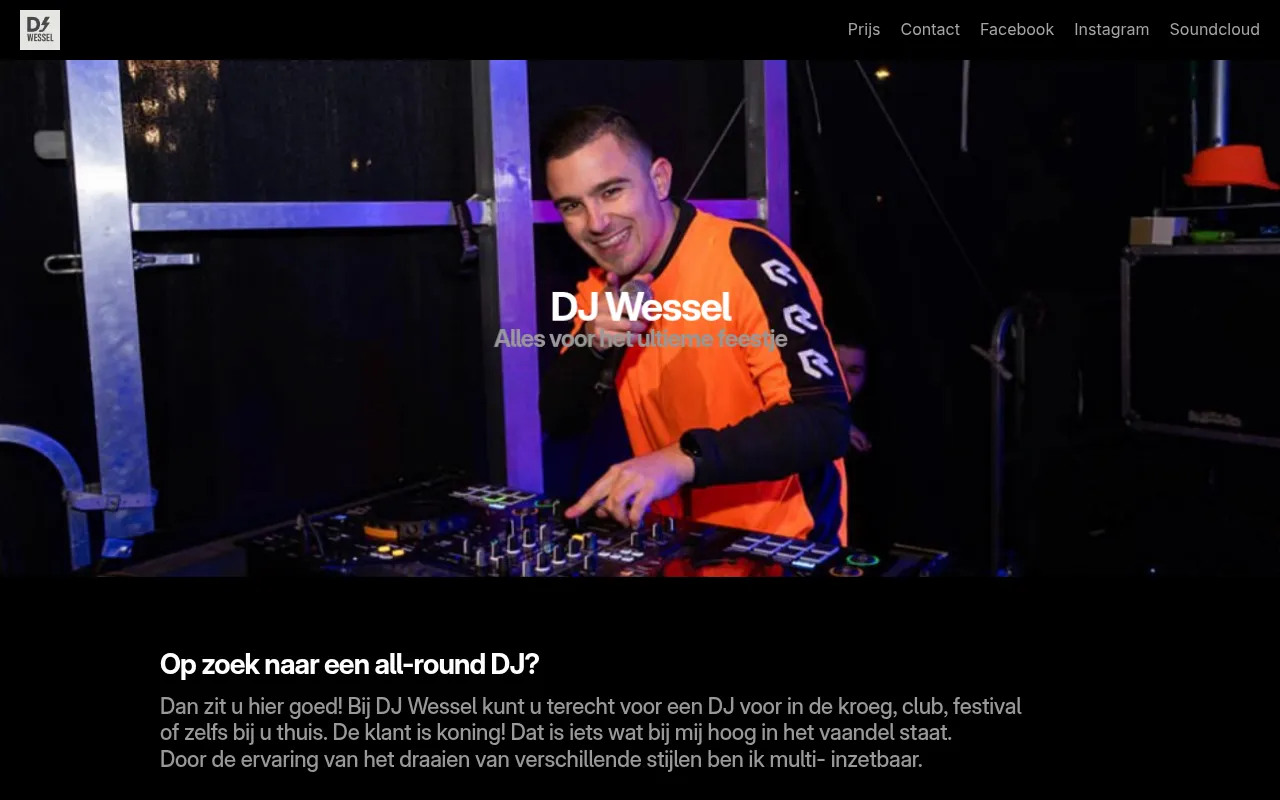 Screenshot of djwessel.com