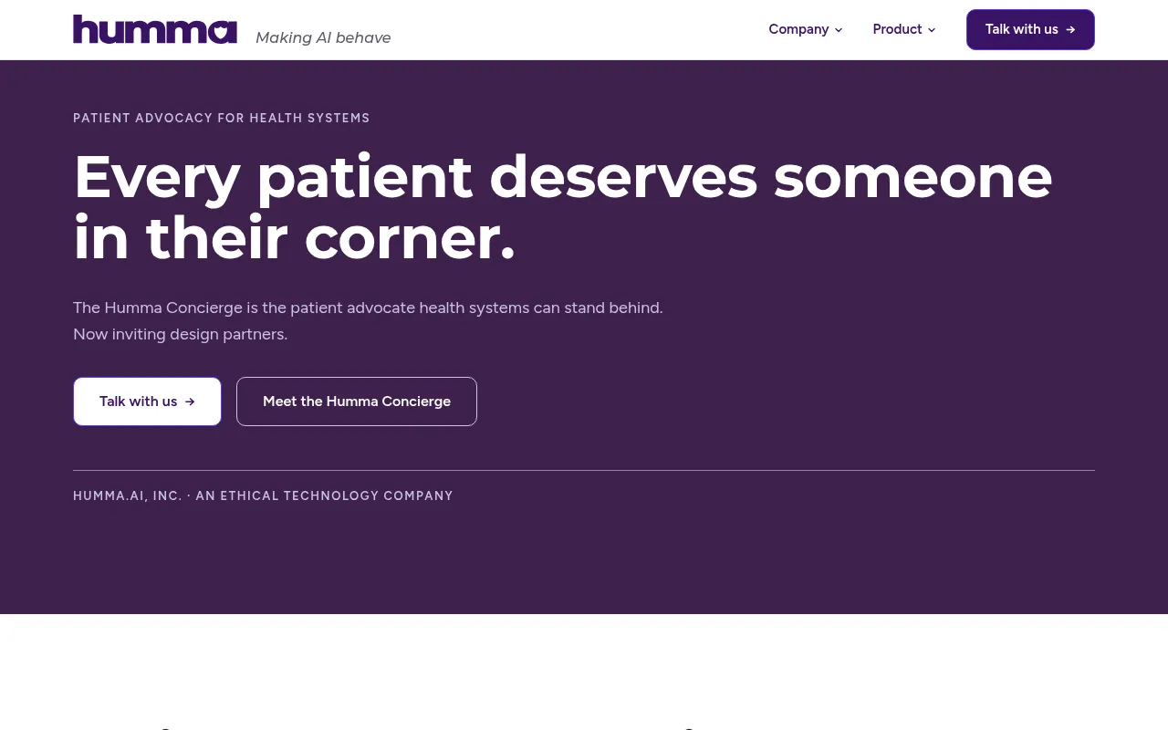 Screenshot of humma.ai