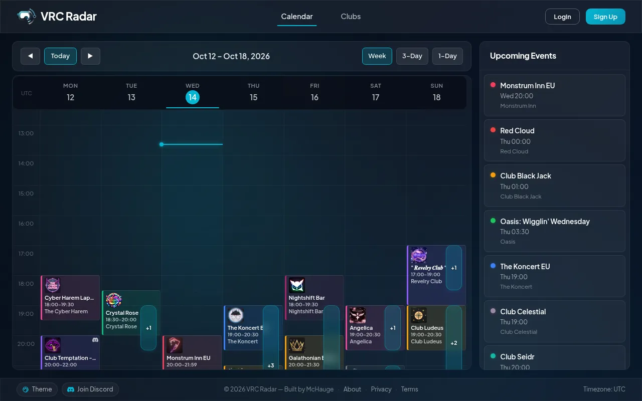 Screenshot of vrc.mchauge.com