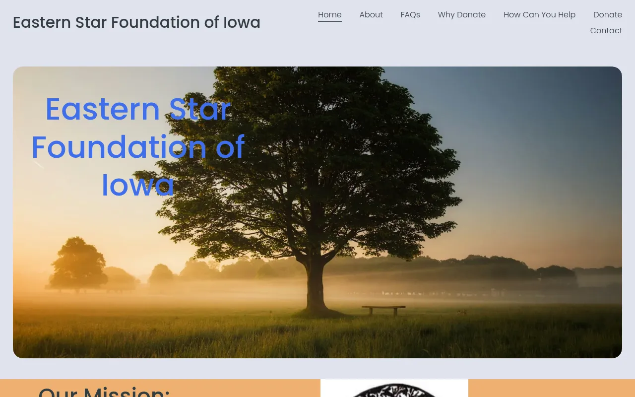 Screenshot of easternstar.foundation