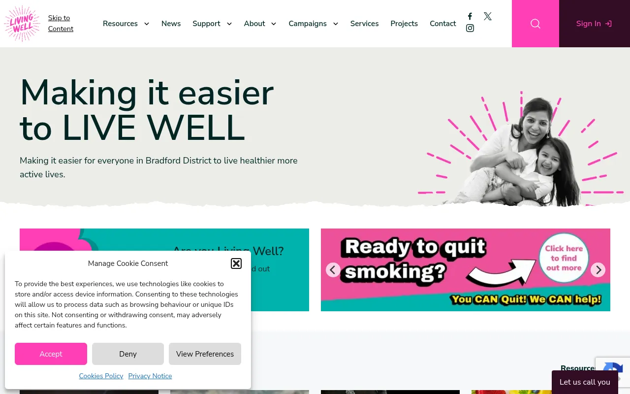 Screenshot of mylivingwell.co.uk