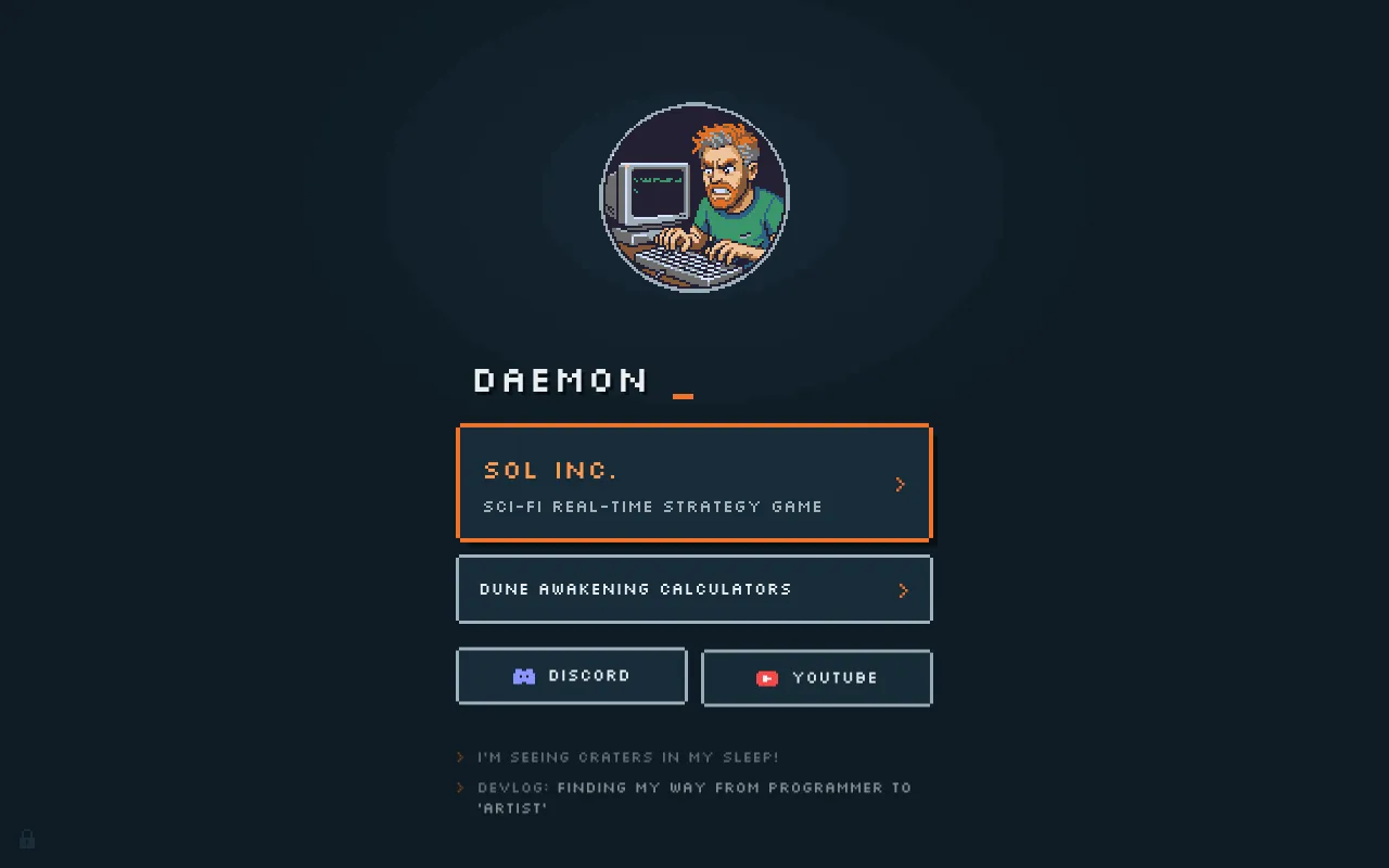Screenshot of daemondeveloper.com