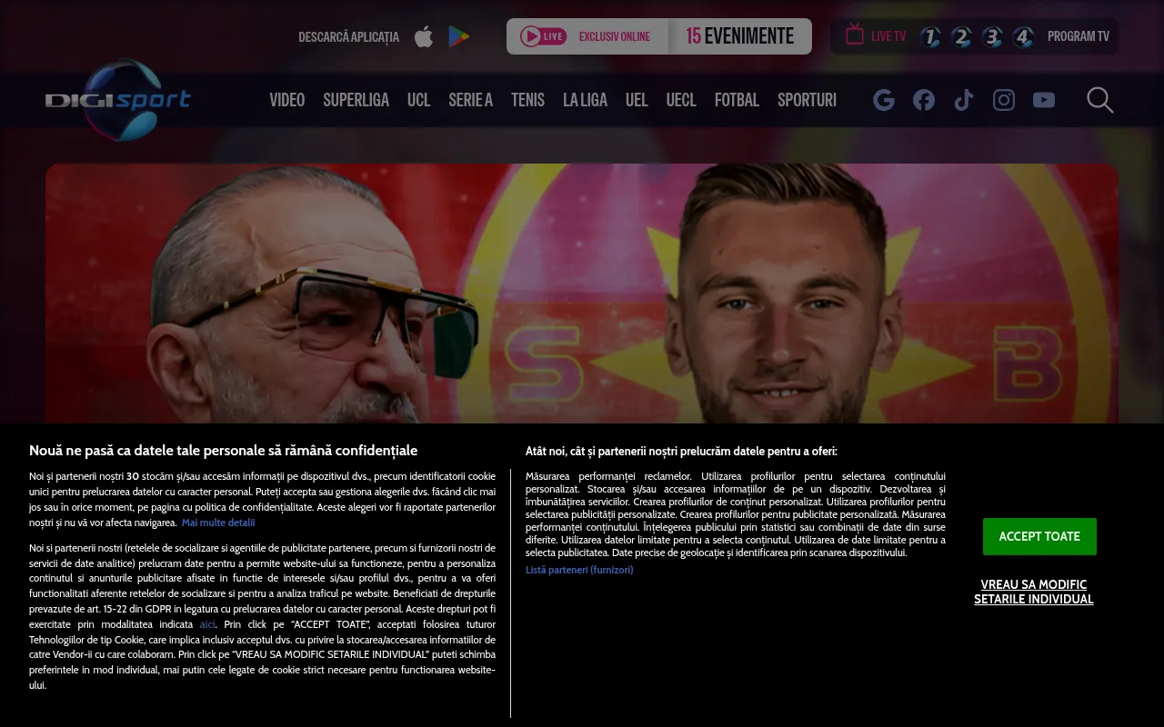 Screenshot of digisport.ro