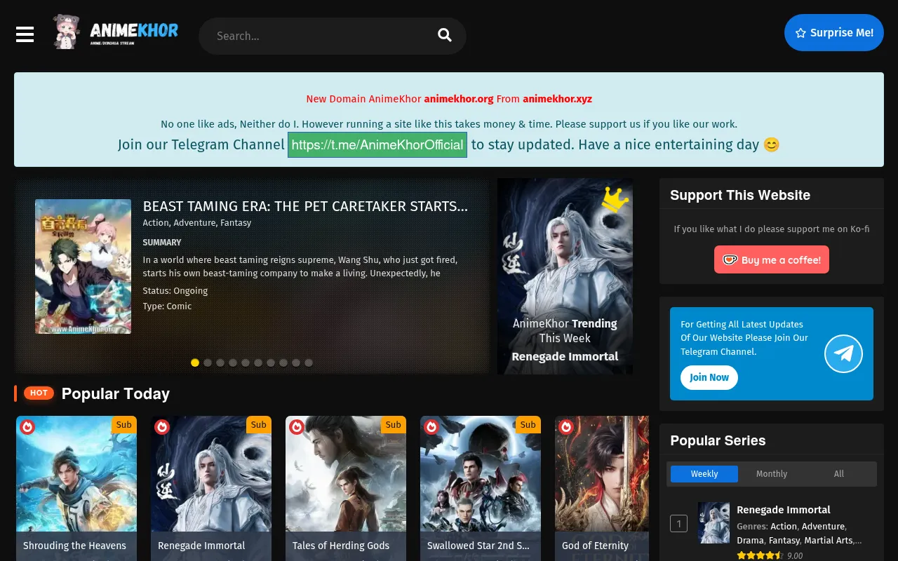 Screenshot of animekhor.org