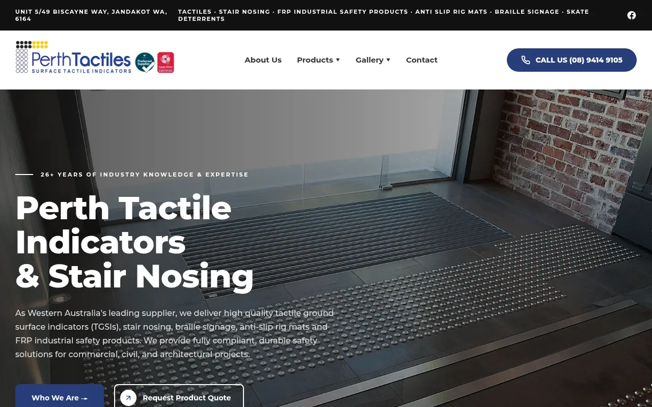 Screenshot of perthtactiles.com.au