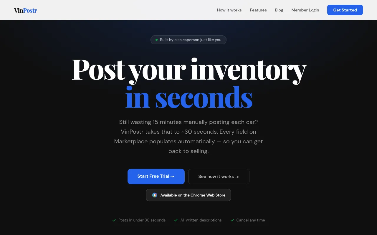 Screenshot of vinpostr.com